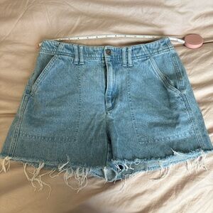 Liz Claiborne Light Blue Denim Shorts with Frayed Hem